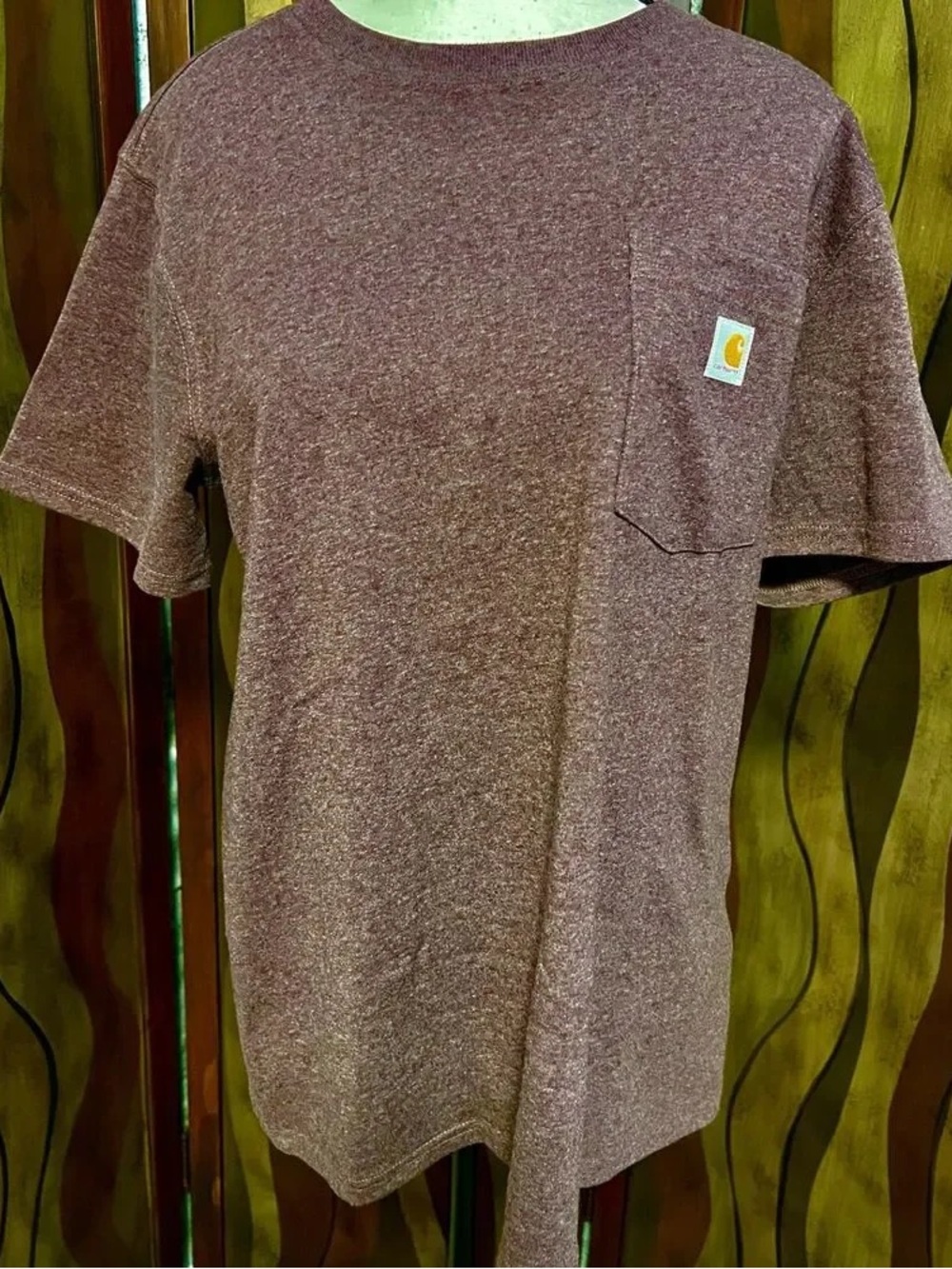 Carhartt Maroon Heather Short Sleeve Pocket Tee